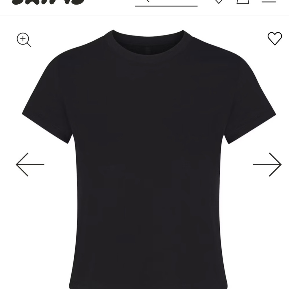 SKIMS Black Short Sleeve Tee